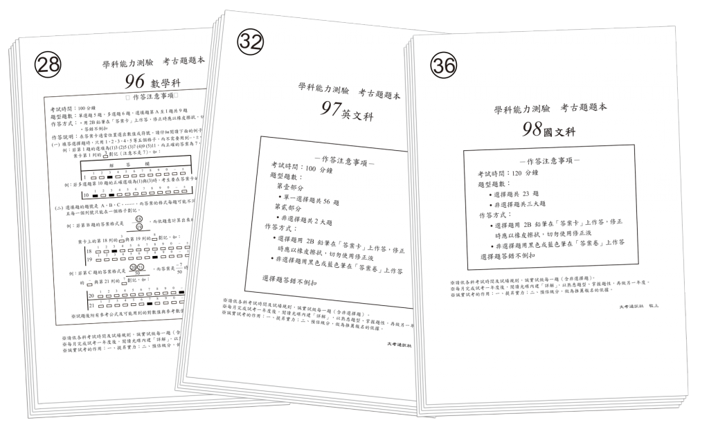 考古題是台灣教育中特殊的學習方式。 圖片來源：大考通訊社