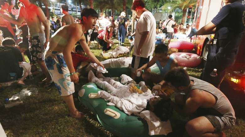 八仙樂園彩色派對因粉塵爆炸造成大量遊客灼傷。 圖片來源：CNN