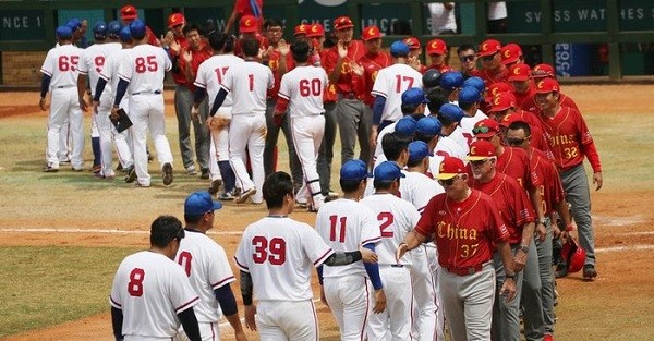 亞運賽中國隊對上中華隊。 圖片來源：美麗日報