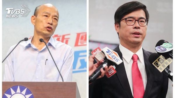 高雄市長選舉候選人韓國瑜、陳其邁。 圖片來源：TVBS