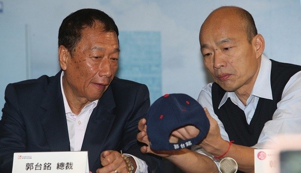 韓國瑜與郭台銘都打統一牌反台獨。 圖片來源：聯合新聞網