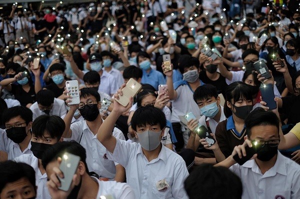 香港學生積極參與反送中運動。 圖片來源：報導者攝影記者陳朗熹