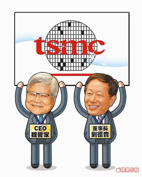台積電董事長劉德音與總裁魏哲家組成雙首長制。 圖片來源：蘋果日報