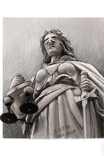 象徵司法公正的正義女神。 圖片來源：中國法院網